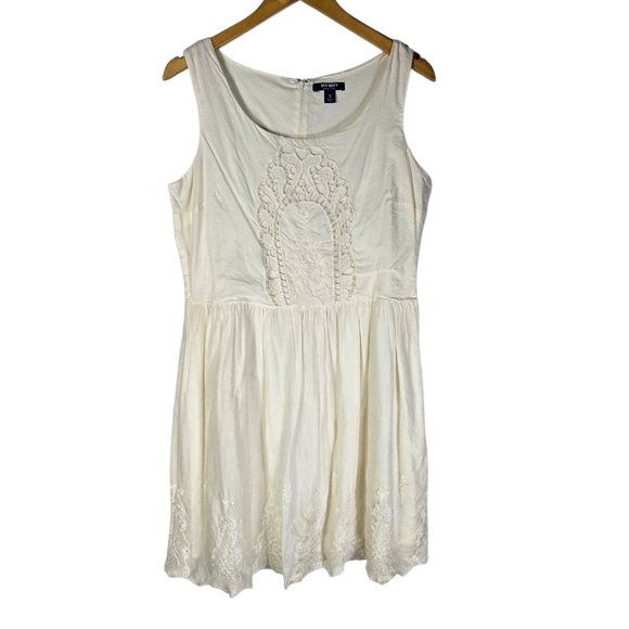 Old Navy Cream Embroidered Mini Dress - Picture 1 of 5